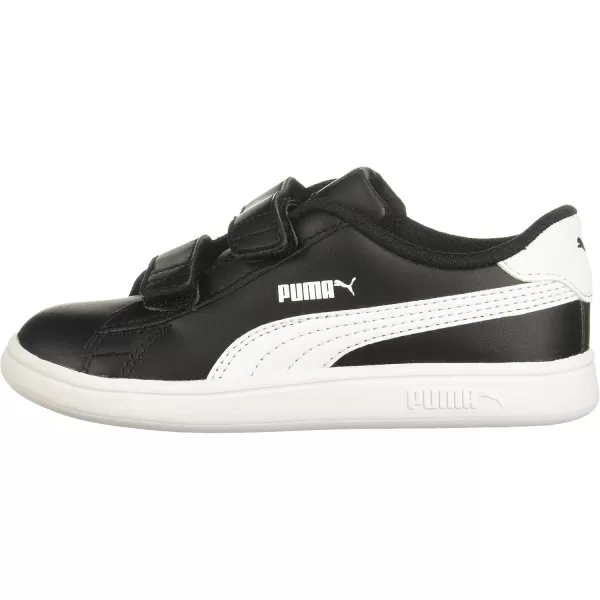 imagePUMA Girls Smash V2 Hook and Loop Sneaker ElderberryIndigoSilverWhite 2 M US Little KidBlackWhite