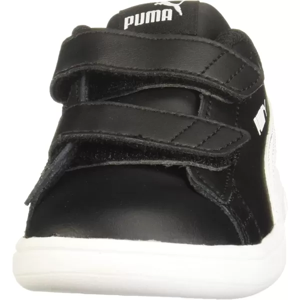 imagePUMA Girls Smash V2 Hook and Loop Sneaker ElderberryIndigoSilverWhite 2 M US Little KidSable BlackWhite