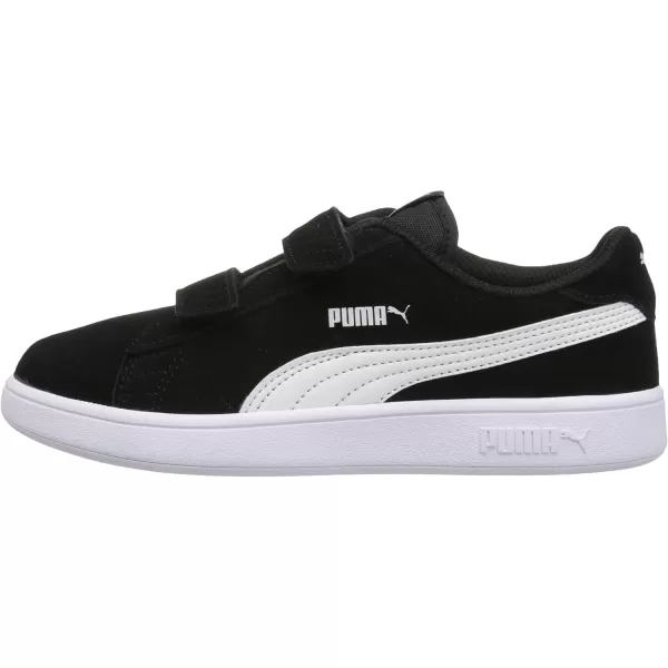 imagePUMA Girls Smash V2 Hook and Loop Sneaker ElderberryIndigoSilverWhite 2 M US Little KidWhite