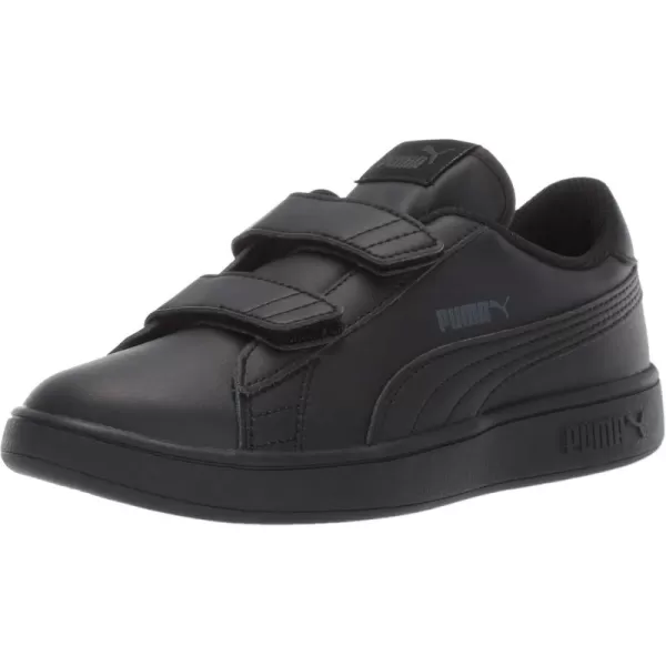 imagePUMA Girls Smash V2 Hook and Loop Sneaker ElderberryIndigoSilverWhite 2 M US Little KidBlack