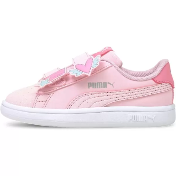 imagePUMA Girls Smash V2 Hook and Loop Sneaker ElderberryIndigoSilverWhite 2 M US Little KidPink Ladypink Lady