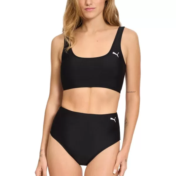 imagePUMA Womens Crop Bikini Top ampamp Bottom Swimsuit SetBlack