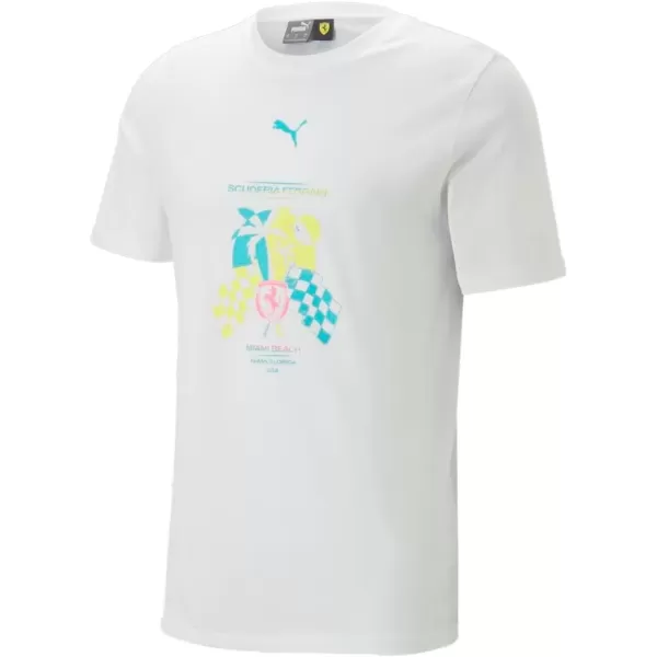 imagePUMA Mens Standard Scuderia Ferrari Miami Race TeePuma White