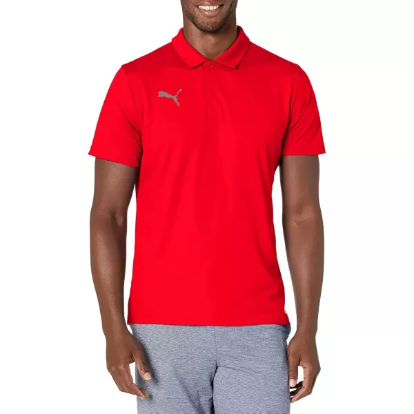 imagePUMA Mens Teamliga Sideline PoloRedWhite