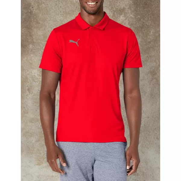 imagePUMA Mens Teamliga Sideline PoloRedWhite