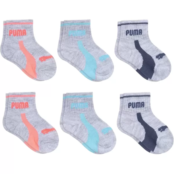 imagePUMA Baby 6 Pack Infant Anklet Socks GreyCoral 012M