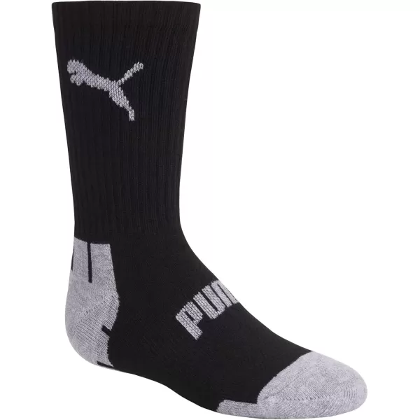 imagePUMA Boys 6 Pack Crew Cut SocksBlackGrey