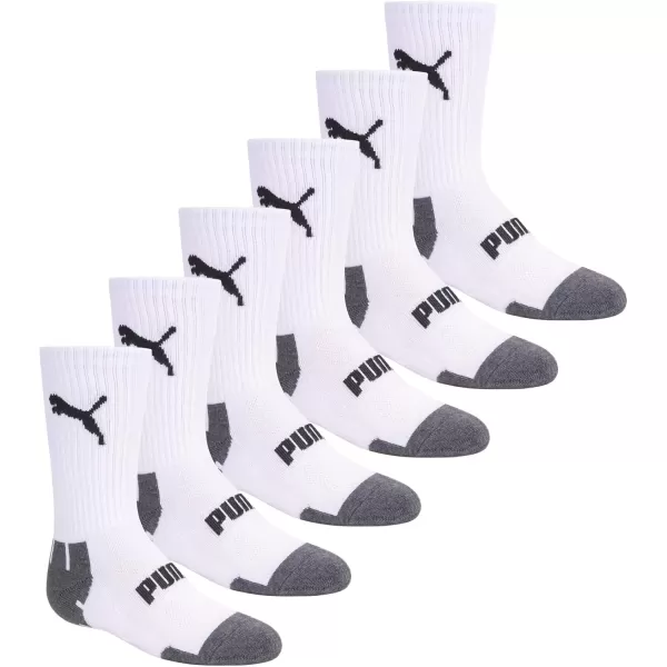 imagePUMA Boys 6 Pack Crew Cut SocksWhiteMulti