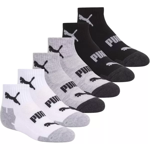 imagePUMA Boys 6 Pack Quarter Crew SocksNavy