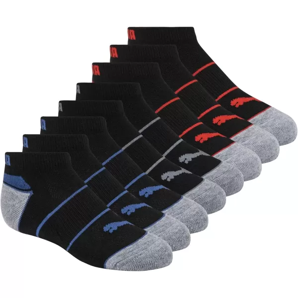 imagePUMA Kids 8 Pack Low Cut SocksBlackRed