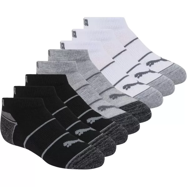 imagePUMA Kids 8 Pack Low Cut SocksGreyBlack