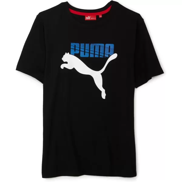 imagePUMA Boys Big Cat Logo TShirtBlackWhiteBlue