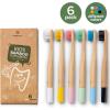 imageGREENZLA Kids Bamboo Toothbrushes 6 Pack BPA Free Soft Bristles EcoFriendly Natural Toothbrush Set Biodegradable ampamp Compostable Charcoal Wooden