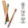 imageGREENZLA Kids Bamboo Toothbrushes 6 Pack BPA Free Soft Bristles EcoFriendly Natural Toothbrush Set Biodegradable ampamp Compostable Charcoal Wooden