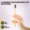 imageGreenzla 2Pack Bamboo Utensils Set  With Bonus 2 Bamboo Toothbrushes  Natural Bamboo Straw Spoon Fork Knife Teaspoon Chopsticks Brush ampamp 2 Storage Bags  Reusable Bamboo Cutlery setGreen  Green