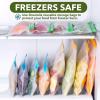 imageGreenzla Reusable Food Storage Bags  12 Pack BPA FREE Freezer Bags 4 Reusable Gallon Bags ampamp 4 Reusable Sandwich Bags ampamp 4 Reusable Snack Bags EXTRA THICK ampamp Leakproof Reusable Lunch Bags for FoodColorful