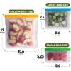 imageGreenzla Reusable Food Storage Bags  12 Pack BPA FREE Freezer Bags 4 Reusable Gallon Bags ampamp 4 Reusable Sandwich Bags ampamp 4 Reusable Snack Bags EXTRA THICK ampamp Leakproof Reusable Lunch Bags for FoodColorful