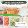 imageGreenzla Reusable Food Storage Bags  12 Pack BPA FREE Freezer Bags 4 Reusable Gallon Bags ampamp 4 Reusable Sandwich Bags ampamp 4 Reusable Snack Bags EXTRA THICK ampamp Leakproof Reusable Lunch Bags for FoodColorful