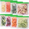 imageGreenzla Reusable Food Storage Bags  12 Pack BPA FREE Freezer Bags 4 Reusable Gallon Bags ampamp 4 Reusable Sandwich Bags ampamp 4 Reusable Snack Bags EXTRA THICK ampamp Leakproof Reusable Lunch Bags for FoodColorful