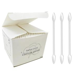 imagePaper Stick Thick Cotton Swabs with Precision and Flattened Tip 375pcs PointedampampFlattened Tip Cosmetic Applicators XL Size1000pcs
