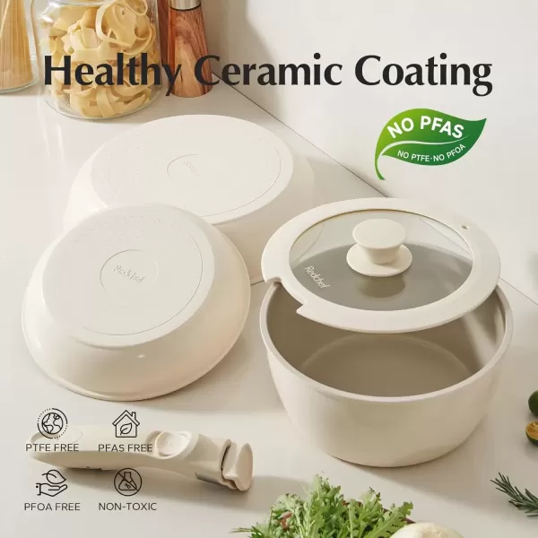 imageRedchef Ceramic Cookware Set Removable Handle Pots And Pans Non Stick Rv Cookware Set Non Toxic Pots And Pans Set No PFAS ampamp PTFE ampamp PFOA Detachable Pots And Pans Dishwasher ampamp Oven Safe BlueRedchefGenius Collection