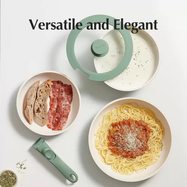 imageRedchef Ceramic Cookware Set Removable Handle Pots And Pans Non Stick Rv Cookware Set Non Toxic Pots And Pans Set No PFAS ampamp PTFE ampamp PFOA Detachable Pots And Pans Dishwasher ampamp Oven Safe BlueGreen