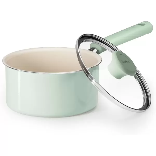 imageRedchef Ceramic Nonstick Saucepan with Lid 25QT Small Cooking Pot Non Toxic Sauce Pans for Kitchen Cool Handle PFAS Free Compatible with All Cooktops GreenGreen