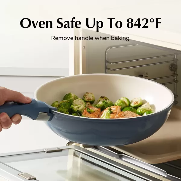 imageRedchef Ceramic Pots and Pans Set Nonstick Kitchen Cookware Set with Detachable Handle Non Toxic Cookware Set 16pcs PFAS PFOA ampamp PTFE Free RV Ceramic Cookware Set for Camping DishwasherOven SafeBlue