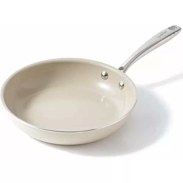 imageRedchef Non Stick Ceramic Frying Pan Set Non Toxic Ceramic Pans for Cooking 8quot 95quot 11quot Skillet Set No PFAS ampamp PTFE ampamp PFOA with Stainless Steel Handle Dishwasher ampamp Oven Safe Max up to 842F GreyBeige White