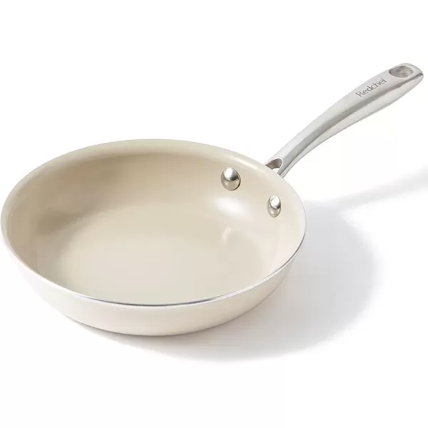 imageRedchef Non Stick Ceramic Frying Pan Set Non Toxic Ceramic Pans for Cooking 8quot 95quot 11quot Skillet Set No PFAS ampamp PTFE ampamp PFOA with Stainless Steel Handle Dishwasher ampamp Oven Safe Max up to 842F GreyBeige White