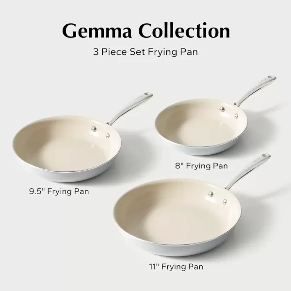 imageRedchef Non Stick Ceramic Frying Pan Set Non Toxic Ceramic Pans for Cooking 8quot 95quot 11quot Skillet Set No PFAS ampamp PTFE ampamp PFOA with Stainless Steel Handle Dishwasher ampamp Oven Safe Max up to 842F GreyGray