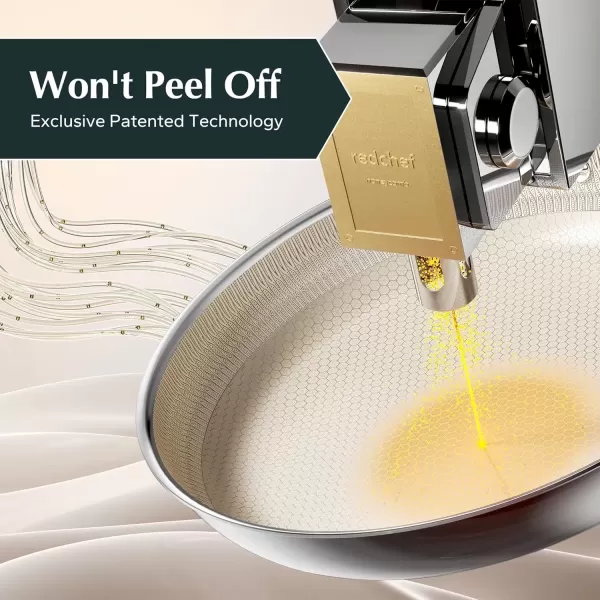 imageRedchef Non Stick Frying Pans Hybrid 12 Inch Ceramic Frying Pan TriPly Stainless Steel Skillet Non Toxic PFAS PFOA ampamp PTFE Free Dishwasher ampamp Oven Safe Compatible with All Cooktops81012 inch