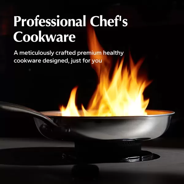 imageRedchef Non Stick Frying Pans Skillet 115quot Titanium Frying Pan Set with Lids Ceramic Nonstick Frying Pan Non Toxic PFAS PFOA ampamp PTFE Free Dishwasher and Oven Safe Compatible with All Cooktops115 Inch