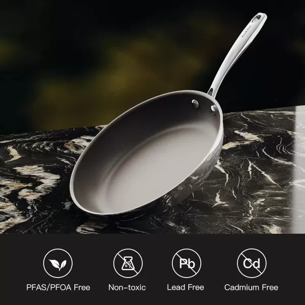 imageRedchef Non Stick Frying Pans Skillet 115quot Titanium Frying Pan Set with Lids Ceramic Nonstick Frying Pan Non Toxic PFAS PFOA ampamp PTFE Free Dishwasher and Oven Safe Compatible with All Cooktops810115 Inch