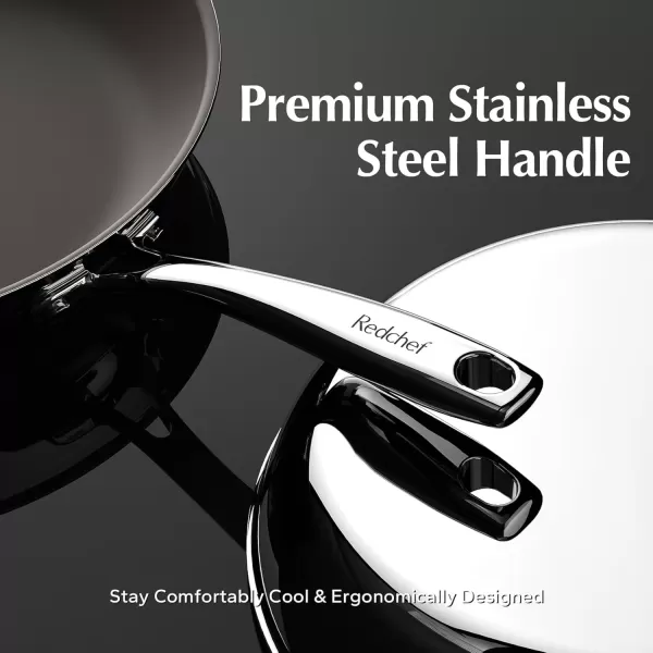 imageRedchef Non Stick Frying Pans Skillet 115quot Titanium Frying Pan Set with Lids Ceramic Nonstick Frying Pan Non Toxic PFAS PFOA ampamp PTFE Free Dishwasher and Oven Safe Compatible with All Cooktops115 Inch with lid