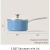 imageRedchef Nonstick Ceramic Sauce Pan with Lid 25QT Small Cooking Pot with StayCool Handle Kitchen Non Toxic Soup Pot PTFE ampamp PFOA Free Oven ampamp Dishwasher Safe Compatible with All StovetopsBlueBlue