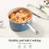 imageRedchef Nonstick Ceramic Sauce Pan with Lid 25QT Small Cooking Pot with StayCool Handle Kitchen Non Toxic Soup Pot PTFE ampamp PFOA Free Oven ampamp Dishwasher Safe Compatible with All StovetopsBlueBlue