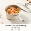 imageRedchef Nonstick Ceramic Sauce Pan with Lid 25QT Small Cooking Pot with StayCool Handle Kitchen Non Toxic Soup Pot PTFE ampamp PFOA Free Oven ampamp Dishwasher Safe Compatible with All StovetopsBlueBeige