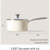 imageRedchef Nonstick Ceramic Sauce Pan with Lid 25QT Small Cooking Pot with StayCool Handle Kitchen Non Toxic Soup Pot PTFE ampamp PFOA Free Oven ampamp Dishwasher Safe Compatible with All StovetopsBlueBeige