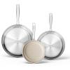 imageRedchef Non Stick Frying Pans Hybrid 10 Inch Ceramic Frying Pan TriPly Stainless Steel Skillet Non Toxic PFAS PFOA ampamp PTFE Free Dishwasher ampamp Oven Safe Compatible with All CooktopsBeige
