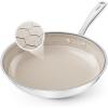 imageRedchef Non Stick Frying Pans Hybrid 10 Inch Ceramic Frying Pan TriPly Stainless Steel Skillet Non Toxic PFAS PFOA ampamp PTFE Free Dishwasher ampamp Oven Safe Compatible with All CooktopsBeige