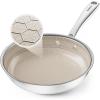 imageRedchef Non Stick Frying Pans Hybrid 10 Inch Ceramic Frying Pan TriPly Stainless Steel Skillet Non Toxic PFAS PFOA ampamp PTFE Free Dishwasher ampamp Oven Safe Compatible with All CooktopsBeige