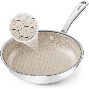 imageRedchef Non Stick Frying Pans Hybrid 10 Inch Ceramic Frying Pan TriPly Stainless Steel Skillet Non Toxic PFAS PFOA ampamp PTFE Free Dishwasher ampamp Oven Safe Compatible with All CooktopsBeige