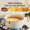 image:imageRedchef Ceramic Stock Pot Induction Cooking Pot with Glass Lid for Soup 5Qt Stockpot Nonstick Soup Pot Even Heating StayCool HandlesFits All Stoves OvenDishwasher Safe PFAS Free BlueBeige