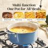 image:imageRedchef Ceramic Stock Pot Induction Cooking Pot with Glass Lid for Soup 5Qt Stockpot Nonstick Soup Pot Even Heating StayCool HandlesFits All Stoves OvenDishwasher Safe PFAS Free BlueBlue
