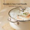 image:imageRedchef Ceramic Stock Pot Induction Cooking Pot with Glass Lid for Soup 5Qt Stockpot Nonstick Soup Pot Even Heating StayCool HandlesFits All Stoves OvenDishwasher Safe PFAS Free BlueBeige