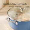 image:imageRedchef Ceramic Stock Pot Induction Cooking Pot with Glass Lid for Soup 5Qt Stockpot Nonstick Soup Pot Even Heating StayCool HandlesFits All Stoves OvenDishwasher Safe PFAS Free BlueBlue