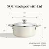 image:imageRedchef Ceramic Stock Pot Induction Cooking Pot with Glass Lid for Soup 5Qt Stockpot Nonstick Soup Pot Even Heating StayCool HandlesFits All Stoves OvenDishwasher Safe PFAS Free BlueBeige