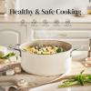 image:imageRedchef Ceramic Stock Pot Induction Cooking Pot with Glass Lid for Soup 5Qt Stockpot Nonstick Soup Pot Even Heating StayCool HandlesFits All Stoves OvenDishwasher Safe PFAS Free BlueBeige