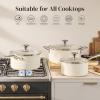 image:imageRedchef Nonstick Stock Pots Set 5QT Sauce Pan with Lids25QT 35QT Multifunctiona Kitchen Cookware Sets Non Toxic with Stay Cool Handle PTFE amp PFAS amp PFOA Free DishwasherOven Safe BlueBeige